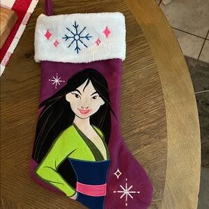 Disney Mulan princess Christmas stocking 18 inch snowflake purple